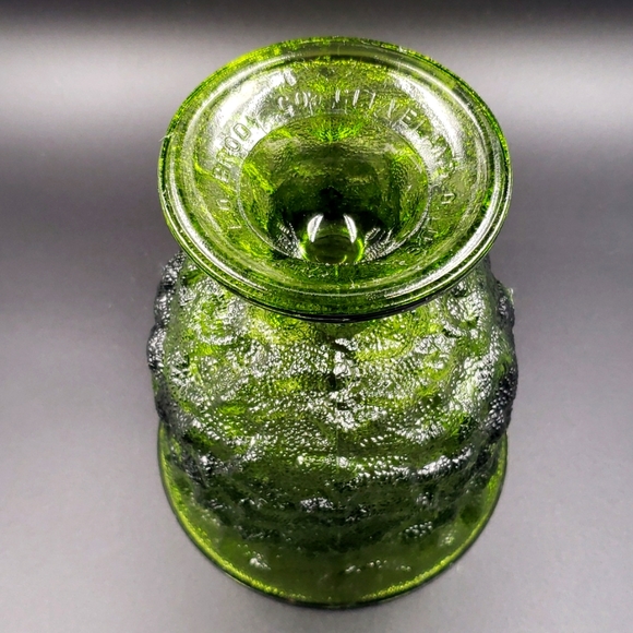 E O Brody Co Green Crinkle Glass Compote Flower Vase Planter Retro Décor - Picture 3 of 4